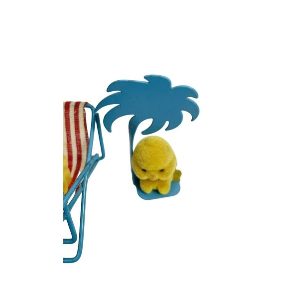 Lot of 3 Vintage Enesco Miniature Summer Chicks - Flocked Baby Duck Set - Picture 6 of 14